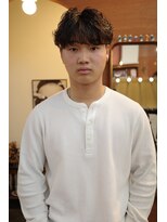 エディ(Edy)&nbsp;メンズマッシュニュアンスパーマ刈り上げ韓国ヘア眉毛カット岡山