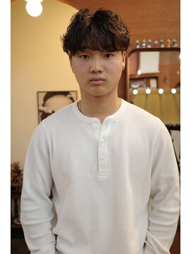 エディ(Edy) メンズマッシュニュアンスパーマ刈り上げ韓国ヘア眉毛カット岡山