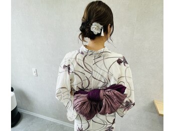 シャルム(charme)の写真/浴衣の着付けが出来るサロンで夏を彩る！華やかなヘアセットで特別な一日を♪