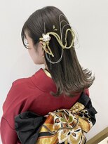成人式ヘア卒業式ヘア振袖ヘア袴ヘア水引き金箔ラメ K0904