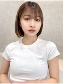 ショコラアッシュヘルシースタイルふんわりカールくびれヘア小顔