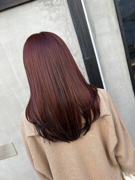 レナークソワン(LENAHC SOIN) 赤みカラー/すそカラー/前髪/オン眉/レイヤーカット