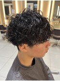 波巻きスパイラル/ツイスパ/マッシュ/メンズパーマ/黒髪