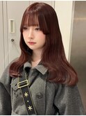 11426髪質改善チェリーレッド黒髪アッシュブラックワインレッド