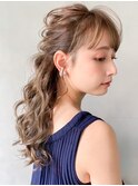 くるりんぱ着物ヘアアレンジ結婚式ポニーテール#03af0227
