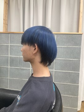 マリー(Marie) 垣見 ブルー×インナカラー×マッシュウルフスタイル