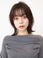 チョコグレージュ/20代30代大人かわいい/ミディアムレイヤー