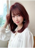 後れ毛が可愛い顔周りレイヤー/ナチュラルアッシュ/顔周り