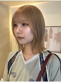 ミルクティーベージュ/ダブルカラー/顔周りレイヤー