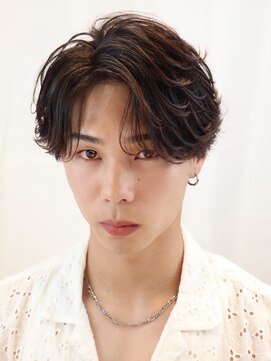 オーシャントーキョー 仙台(OCEAN TOKYO) センターパートショートニュアンスパーマ毛流れフェザーパーマ