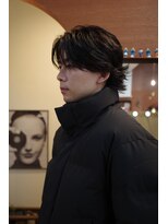 エディ(Edy)&nbsp;メンズセンターパートニュアンスパーマコンマバング韓国ヘア岡山