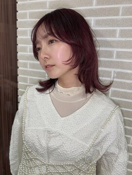 ニューヨークニューヨーク 三宮店(NYNY) ボルドーカラー/レイヤーカット/ミディアムレイヤー