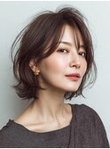 白髪ぼかし脱白髪染め似合わせショートボブ40代50代60代