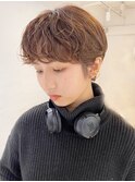 ショートパーマ_グレージュカラー_ba385771