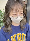 前髪パーマ風巻き×シアグレージュ