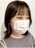 大人かわいい/レイヤーロング/グレーベージュ/前髪パーマ/柏