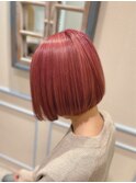 ベリーピンク×ミニボブ