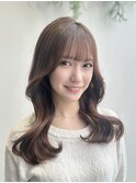 くびれヘア/韓国ヘア/巻き髪/前髪あり/ミディアム/ロング/豊中