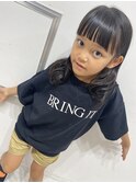 女の子カットロングヘア小学生カットスクールカット前髪ぱっつん