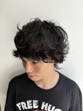 グラフ 立川(Graph.) 無造作ニュアンスツーブロックミディアムウルフメンズ