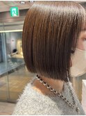 ぱつっとボブ×髪質改善ストレートパーマ