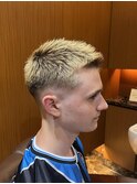 銀座 理容室 外国人スタイル テーパーフェード ローフェード