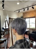 センターパート/シルバーアッシュ