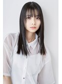 透明感バングの大人ストレート