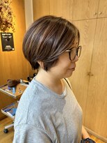 ロジエ(ROSIER) ハイライト前髪なしショート20代30代40代