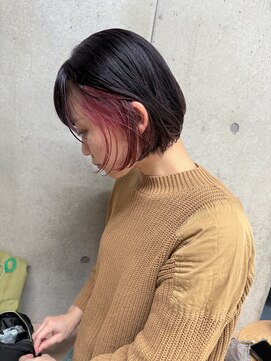 エウペ 渋谷(WEUPE) 斜めバング/グレージュカラー/デザインカラー/シルキーベージュ