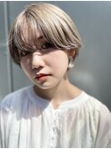 「NUDE」#20代30代透けバング前下がりショート丸みショート
