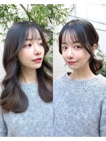 ミラリー トウキョウ(Mirareee Tokyo)&nbsp;20代30代40代◎前髪パーマ韓国風巻きくすみベージュお団子ヘア