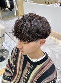 シャドウパーマ×ブラウン 外国人のような柔らかさ実現◎