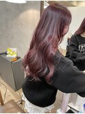 目を惹くワインレッド【難波 桜川/髪質改善】