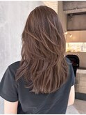 ロング顔周りレイヤー美髪韓国ヘア_ba471721