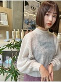 #切りっぱなしボブ #前下りボブ #顔周りレイヤー #小顔カット