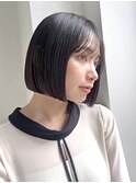 【宮田茉悠】ボブ  レイヤー ベージュカラー 透明感カラー