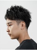 アップバングスパイキーショートピンパーマツイストパーマ