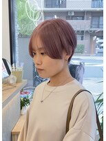 シア 新越谷店(SHEER) くすみピンク×刈り上げショート