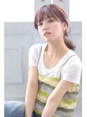 【シースルーバング】×【フェミニンポニーテール】