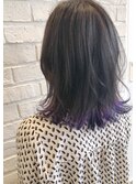 【Creo】アッシュブラック×パープルアクセントカラー#ボブルフ