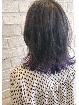 ラファンジュ ヘアー クレオ(Rohange hair Creo) 【Creo】アッシュブラック×パープルアクセントカラー#ボブルフ