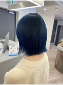 韓国風ネイビーブルー【ケアブリーチ、イルミナカラー】
