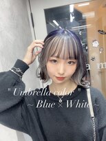 ティアム 渋谷店(Tiam shibuya) ブルー×ホワイト　デザインカラー/アンブレラカラー/渋谷駅