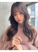 韓国風サイドバング_大人ガーリーチョコレートモード