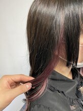 ヘア メイク ヤマザキ(hair make YAMAZAKI) インナーカラー　ピンク