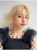 ハイトーンベージュカーシースルーショートボブショートミニボブ
