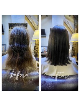 アックスピュア(axe pure) しっとり縮毛矯正×アデクシーカラー サファイア