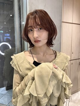 ロンドプロフィール 浦和(Lond profil) 顔まわりレイヤー外ハネ韓国風ヘア髪質改善浦和ボブ