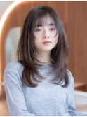 韓国レイヤー顔周りカット透明感カラー髪質改善艶髪シースルー